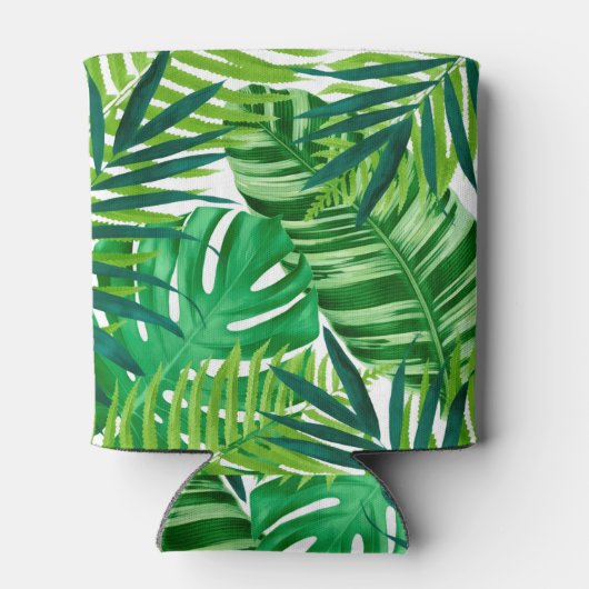 Green Tropical Leaves Blikjeskoeler (Achterkant)