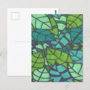 Green Tropical Leaves Briefkaart