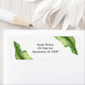 Green Tropical Leaves Elegant Wedding Invitation Etiket (Insitu)