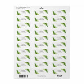 Green Tropical Leaves Elegant Wedding Invitation Etiket (Full Sheet)