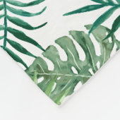 Green Tropical Leaves Fleece Deken (Hoek)