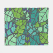 Green Tropical Leaves Fleece Deken (Voorkant (Horizontaal))