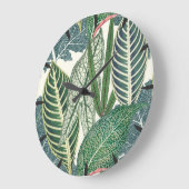 Green Tropical Leaves Grote Klok (Hoek)