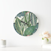 Green Tropical Leaves Grote Klok (Huis)