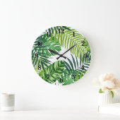 Green Tropical Leaves Grote Klok (Huis)