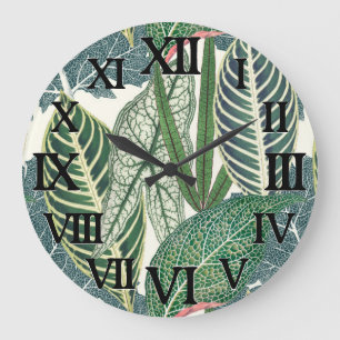 Green Tropical Leaves Grote Klok