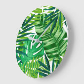 Green Tropical Leaves Grote Klok (Hoek)