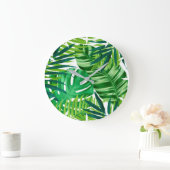 Green Tropical Leaves Grote Klok (Huis)