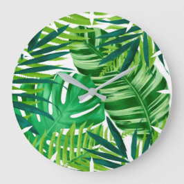 Green Tropical Leaves Grote Klok