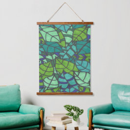 Green Tropical Leaves Hangend Wandkleed