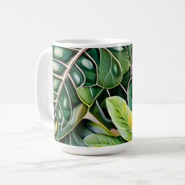 Green Tropical Leaves Housewarming Gift Koffiemok