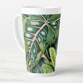 Green Tropical Leaves Housewarming Gift Latte Mok