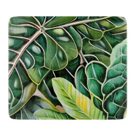 Green Tropical Leaves Housewarming Gift Snijplank