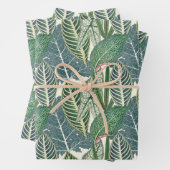 Green Tropical Leaves Inpakpapier Vel (In situ)