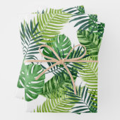 Green Tropical Leaves Inpakpapier Vel (In situ)