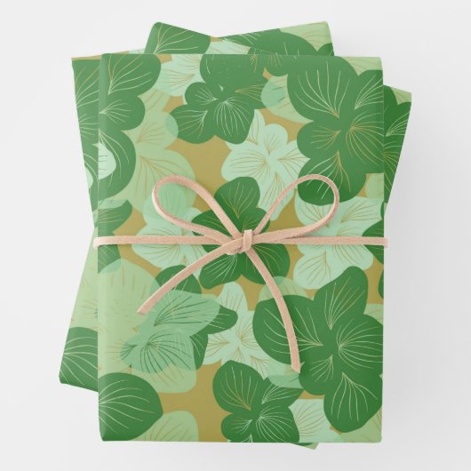 Green Tropical Leaves Inpakpapier Vel (In situ)