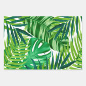Green Tropical Leaves Inpakpapier Vel (Voorkant 3)