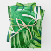 Green Tropical Leaves Inpakpapier Vel (In situ)