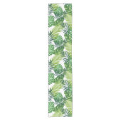 Green Tropical Leaves Korte Tafelloper (Voorkant)
