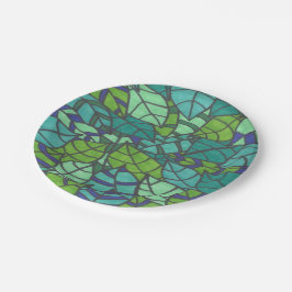 Green Tropical Leaves Papieren Bordje