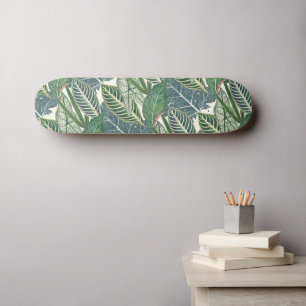 Green Tropical Leaves Persoonlijk Skateboard