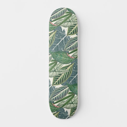 Green Tropical Leaves Persoonlijk Skateboard (Voorkant)