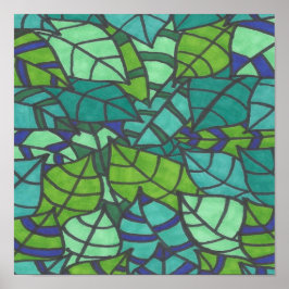Green Tropical Leaves Poster