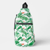 Green Tropical Leaves Sling Bag (Voorkant)