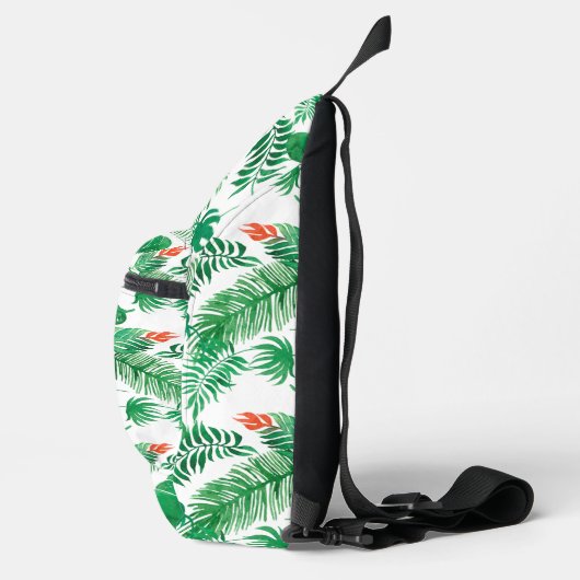 Green Tropical Leaves Sling Bag (Rechts)