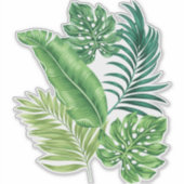 Green Tropical Leaves Sticker (Voorkant)