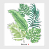 Green Tropical Leaves Sticker (Vel)