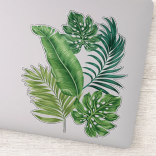 Green Tropical Leaves Sticker