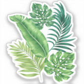 Green Tropical Leaves Sticker (Voorkant)