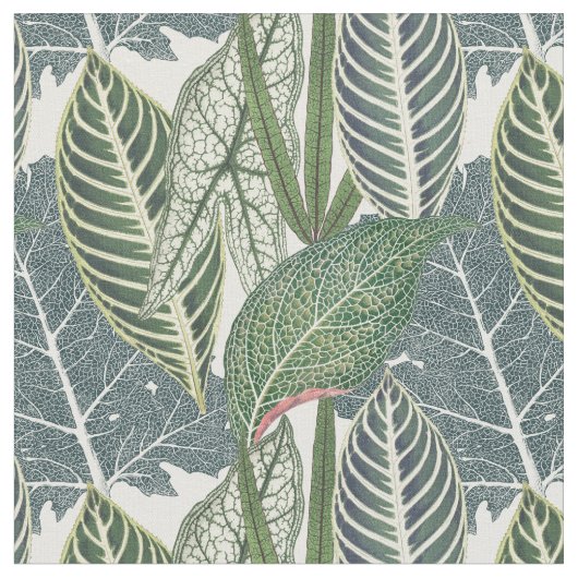 Green Tropical Leaves Stof (Close Up)