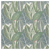 Green Tropical Leaves Stof (Swatch)