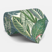 Green Tropical Leaves Stropdas (Opgerold)