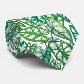 Green Tropical Leaves Stropdas (Opgerold)