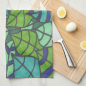 Green Tropical Leaves Theedoek (Quarter Fold)