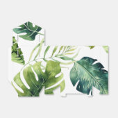 Green Tropical Leaves White Elegant Wedding Favor Bedankdoosjes (Uitgevouwen)