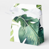 Green Tropical Leaves White Elegant Wedding Favor Bedankdoosjes (Voorkant Zijde)