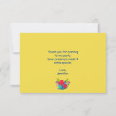 Green Tropical Lizard met Flowers Dank je Bedankkaart (Achterkant)