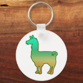 Green Tropical Llama Keychain (Voorkant)