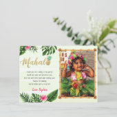 Green Tropical Mahalo - Hartelijk dank Bedankkaart (Staand voorkant)