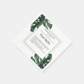 Green Tropical Monstera leaf Wedding Fun Facts Servet (Hoek)