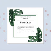 Green Tropical Monstera leaf Wedding Fun Facts Servet