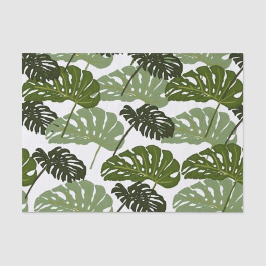 Green Tropical Monstera Leafs Tissuepapier (Voorkant)
