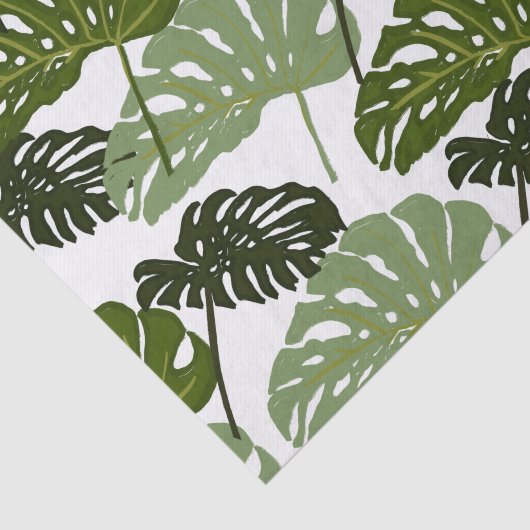 Green Tropical Monstera Leafs Tissuepapier (Detail)