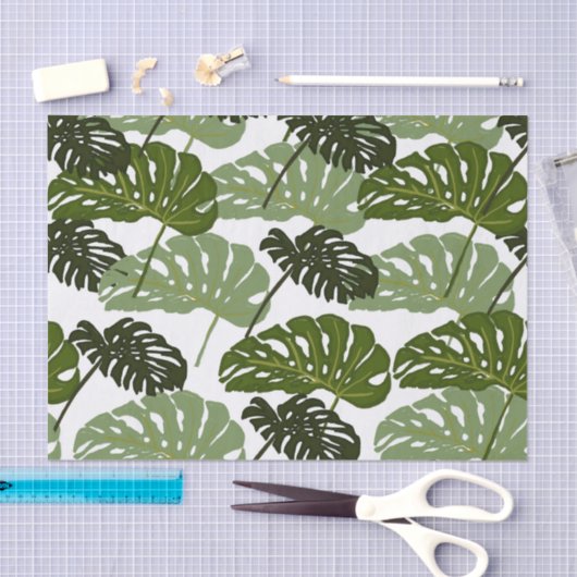 Green Tropical Monstera Leafs Tissuepapier (Craft)