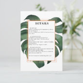Green Tropical Palm Leaves Deatils Informatiekaartje (Staand voorkant)