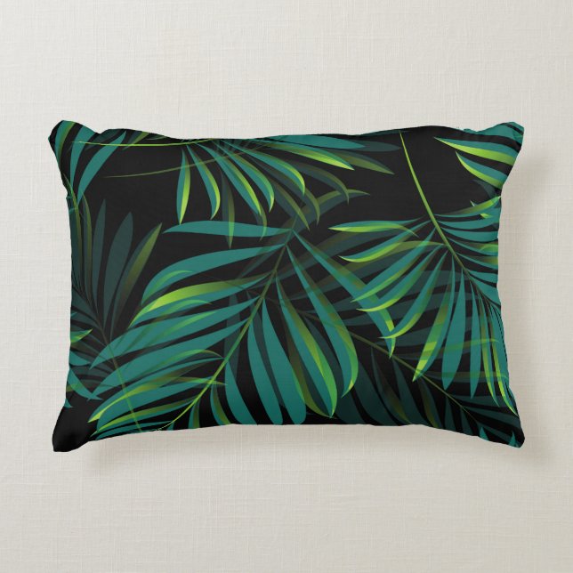 Green tropical palm leaves. Seamless pattern graph Accent Kussen (Voorkant)